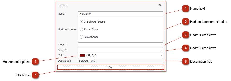 Edit Horizon window