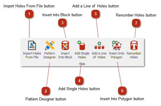 Hole toolbar