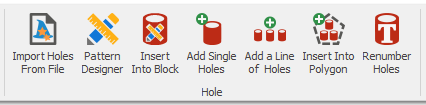 2. Hole toolbar