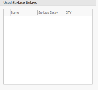 11. Used Surface Delays list