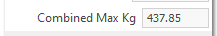 6. Combined Max Kg field