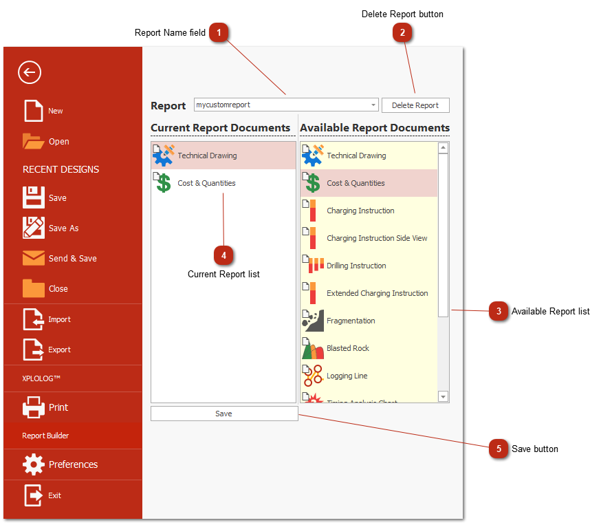 Report Builder window