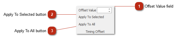 Timing Offset toolbar